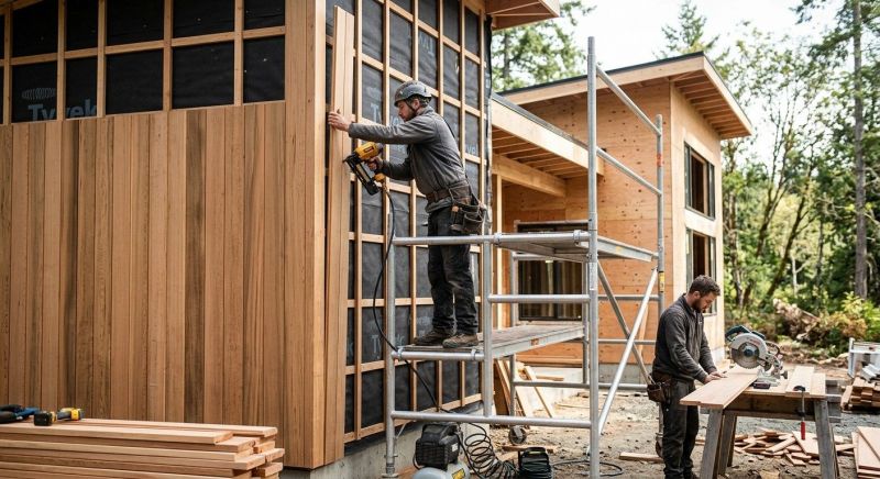 Wood Cladding Installation in Cary, NC